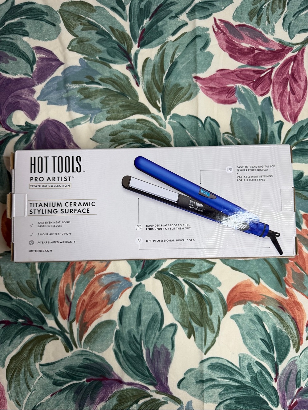 NWT Hot Tools Blue 1" Digital Salon Flat Iron - Picture 2 of 6